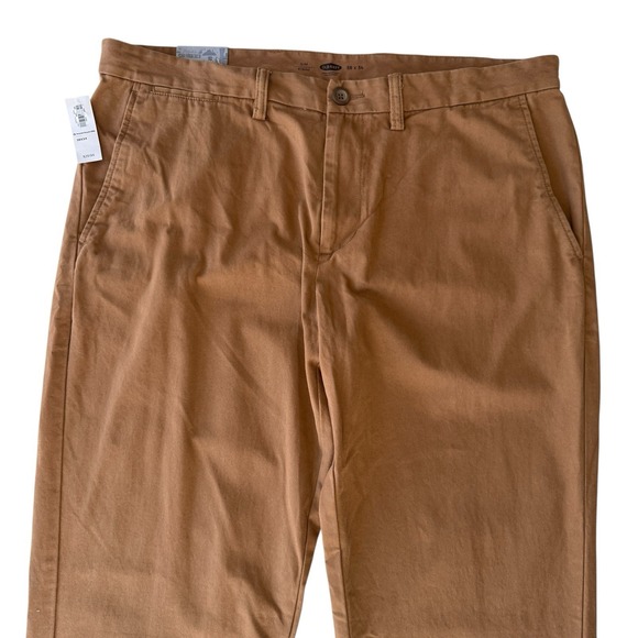 NWT Old Navy Ultimate Slim Pants Brown Cotton Chino Minimalist Men's 38x34 - Picture 2 of 11